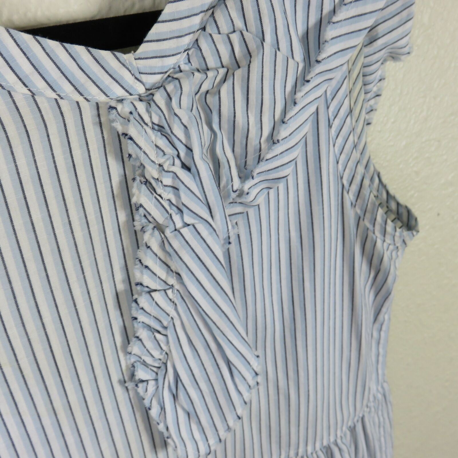Left of Center Anthropologie Blue White Stripe Sleeveless Top - Women's XS