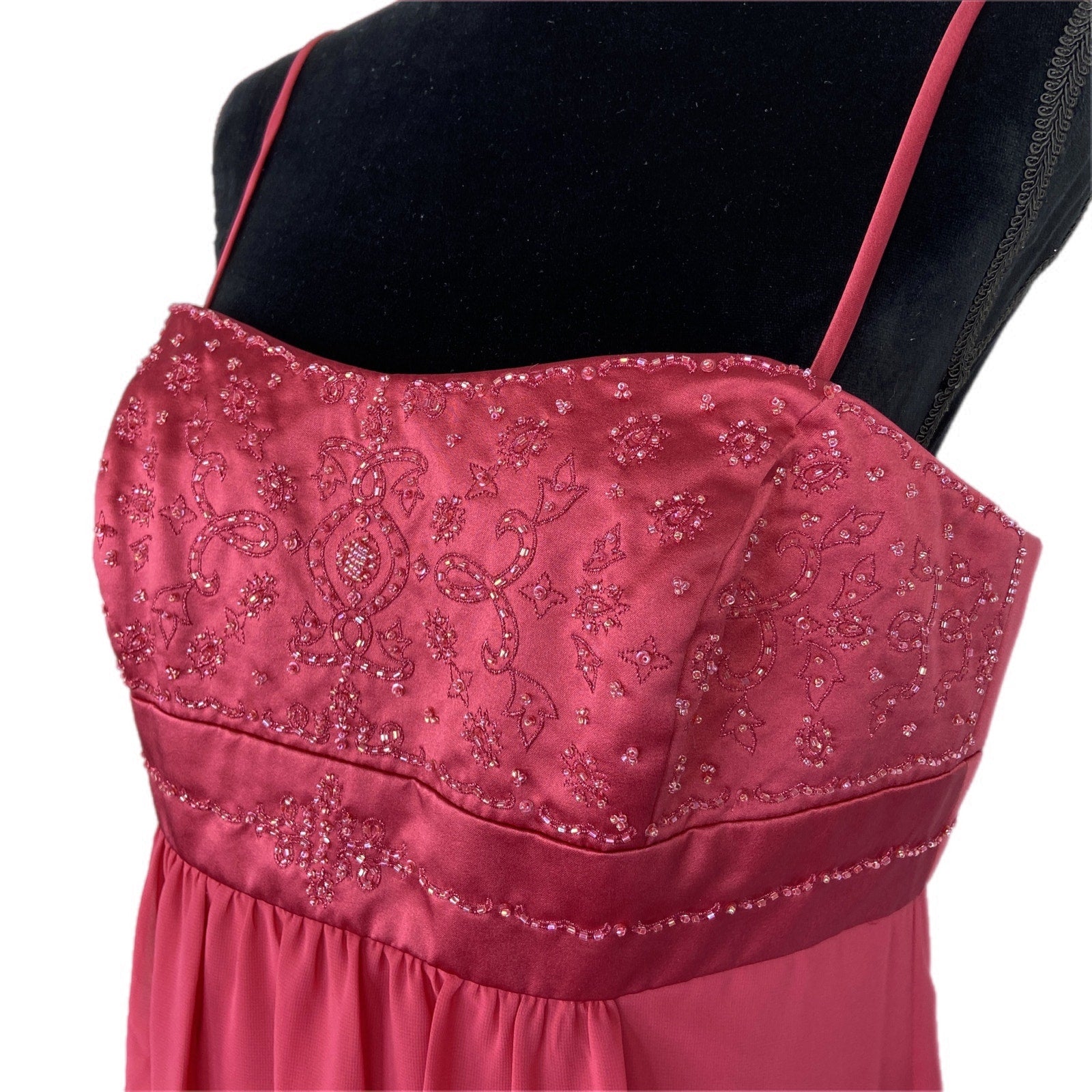 Pink Beaded Bodice Short Formal Prom Dress - Women's Size 12