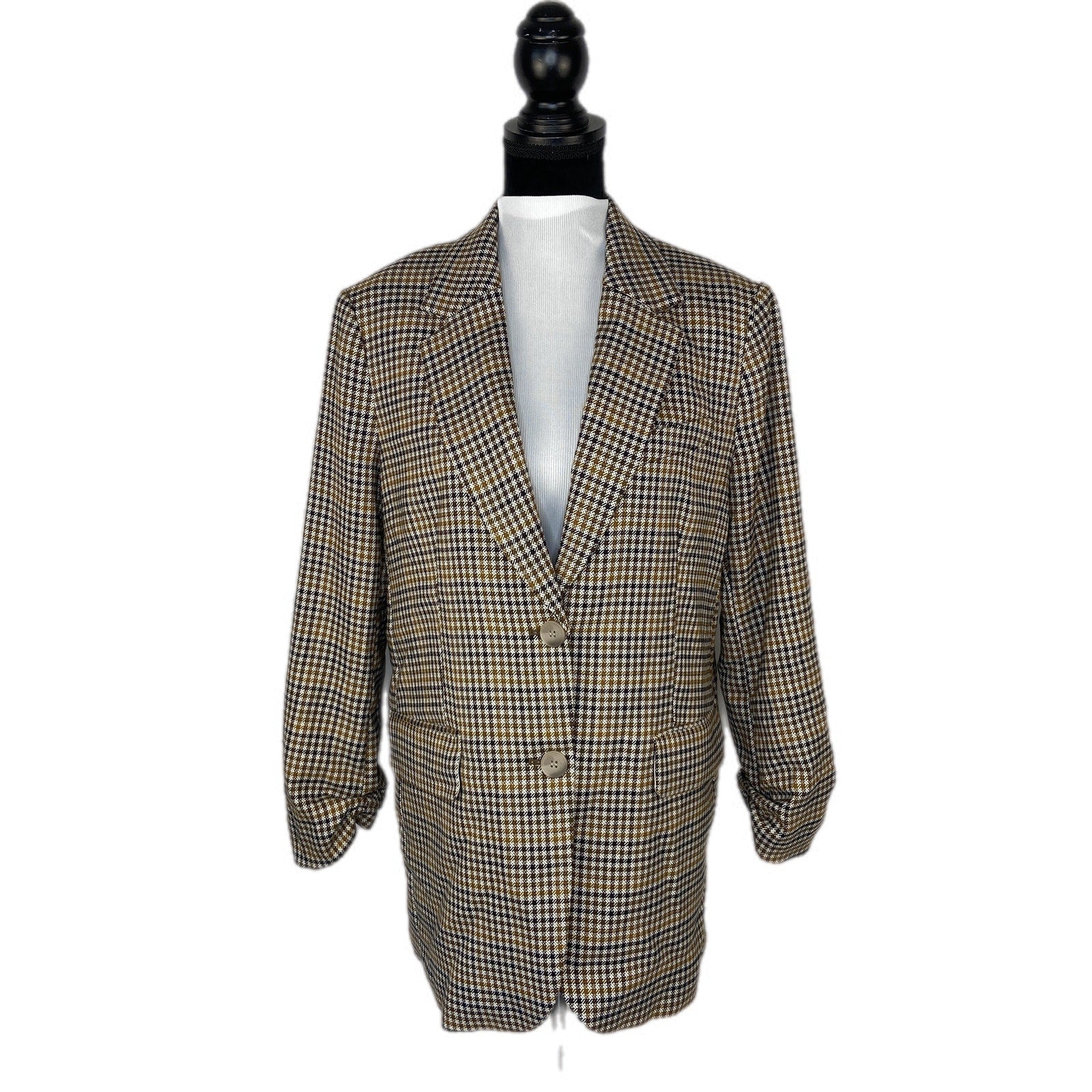 H&M Hounds Tooth Oversized Blazer - Women's Size S