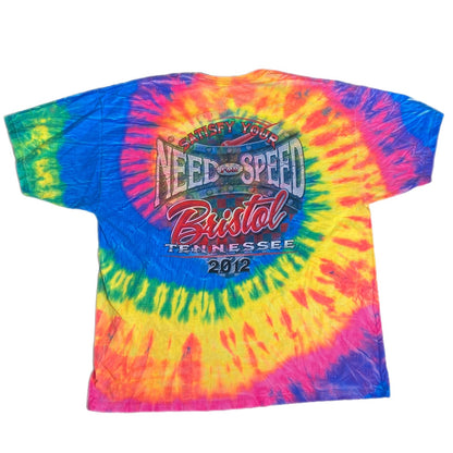 2012 Bristol Speedway Tie Die T Shirt - Men's Size 2XL