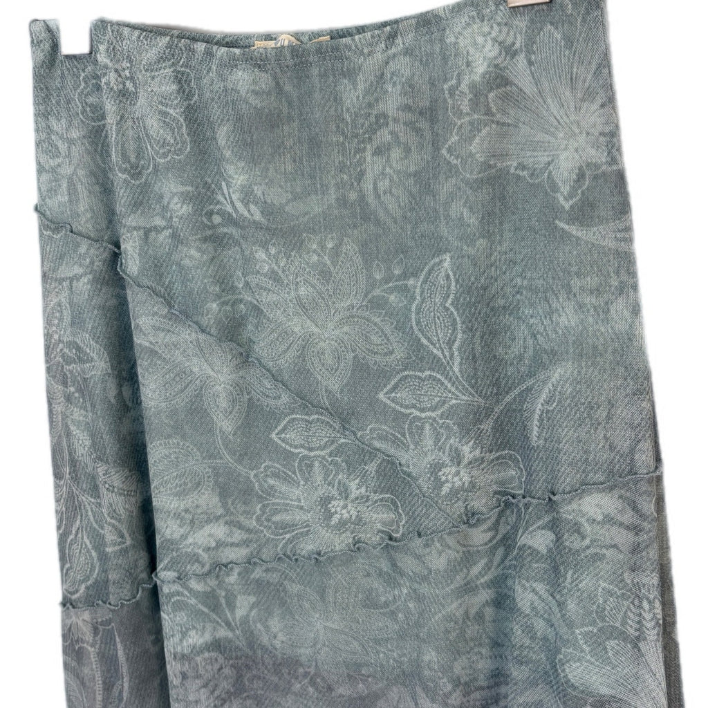See You Monday Sheer Sea Green Floral Skirt - Women's Size M