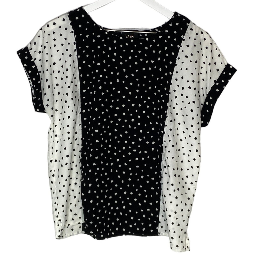 Oversized W5 Black White Distorted Dots Pullover Top - Women's Size Small
