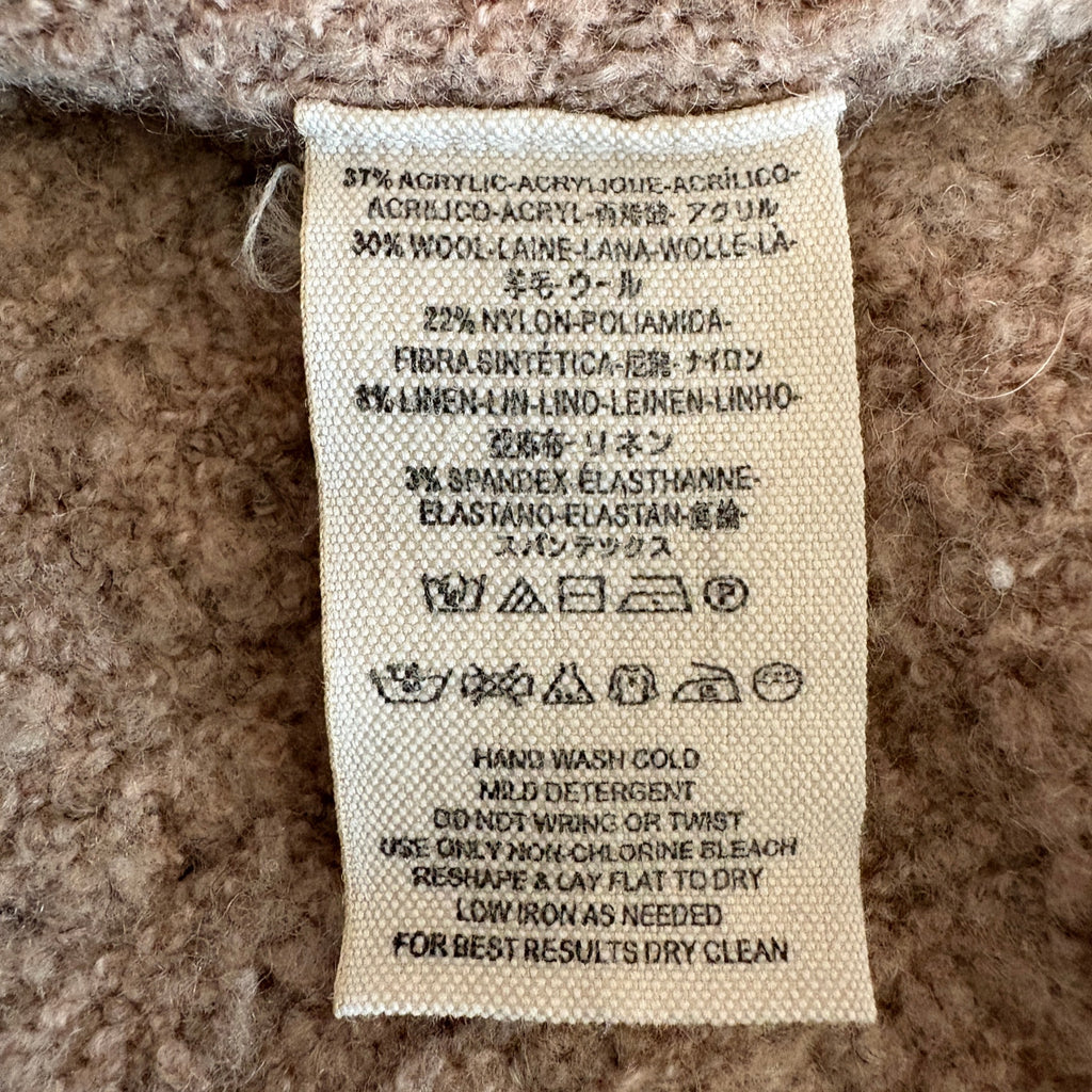 Free People Brownish Pink Oversized Crop Sweater Back Zipper Detail - Women's S