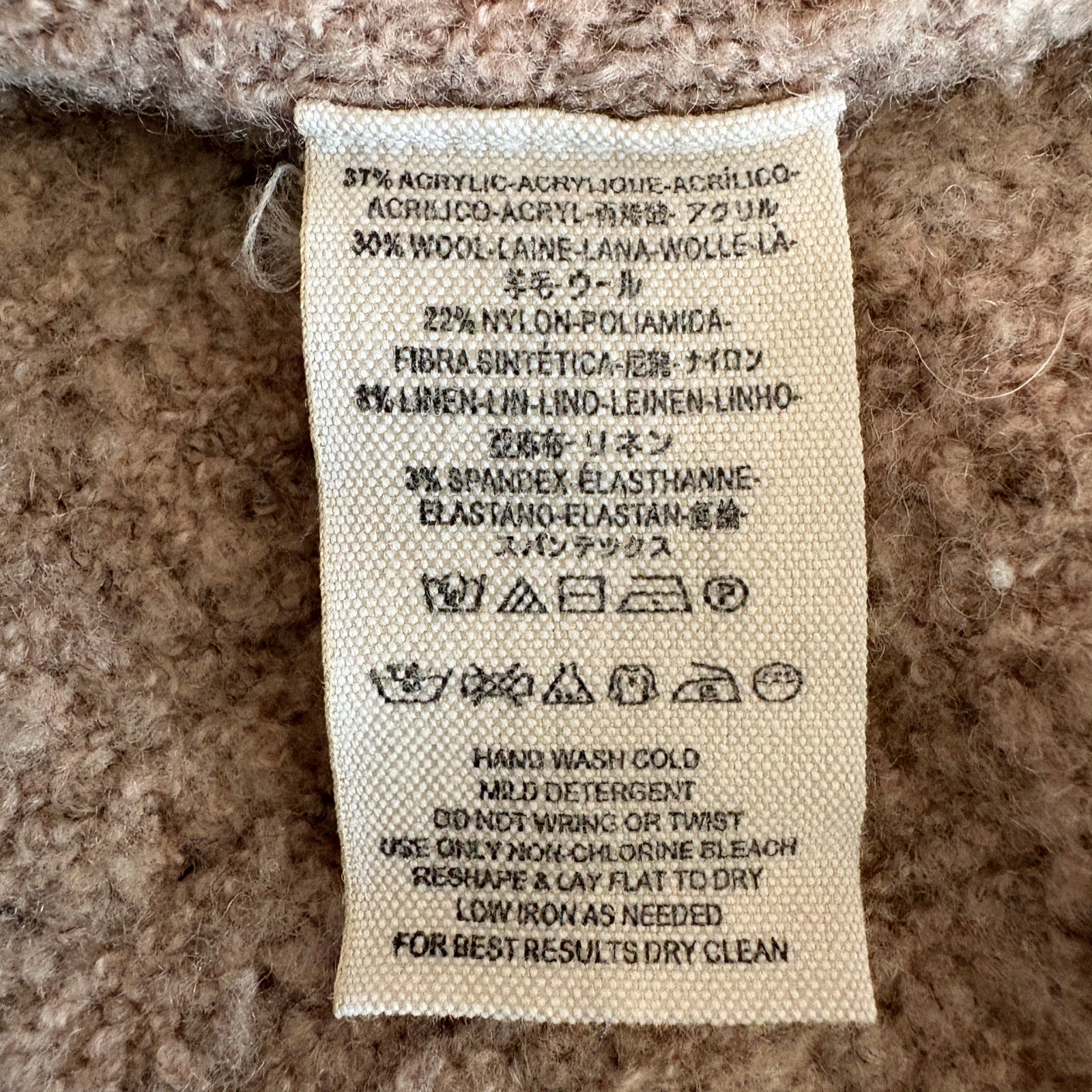 Free People Brownish Pink Oversized Crop Sweater Back Zipper Detail - Women's S