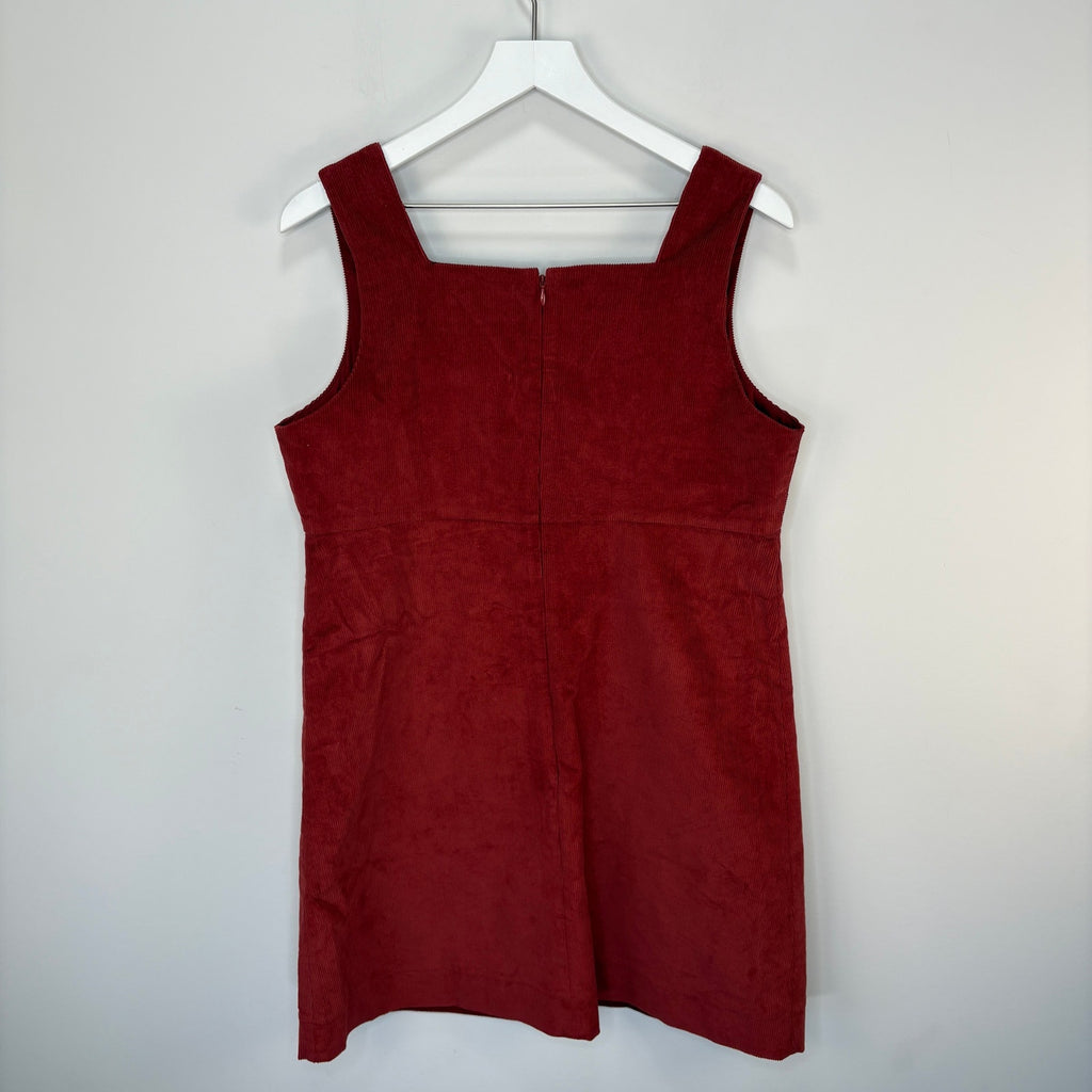 Banana Republic Red-Orange Corduroy Jumper Dress - Women's Size L