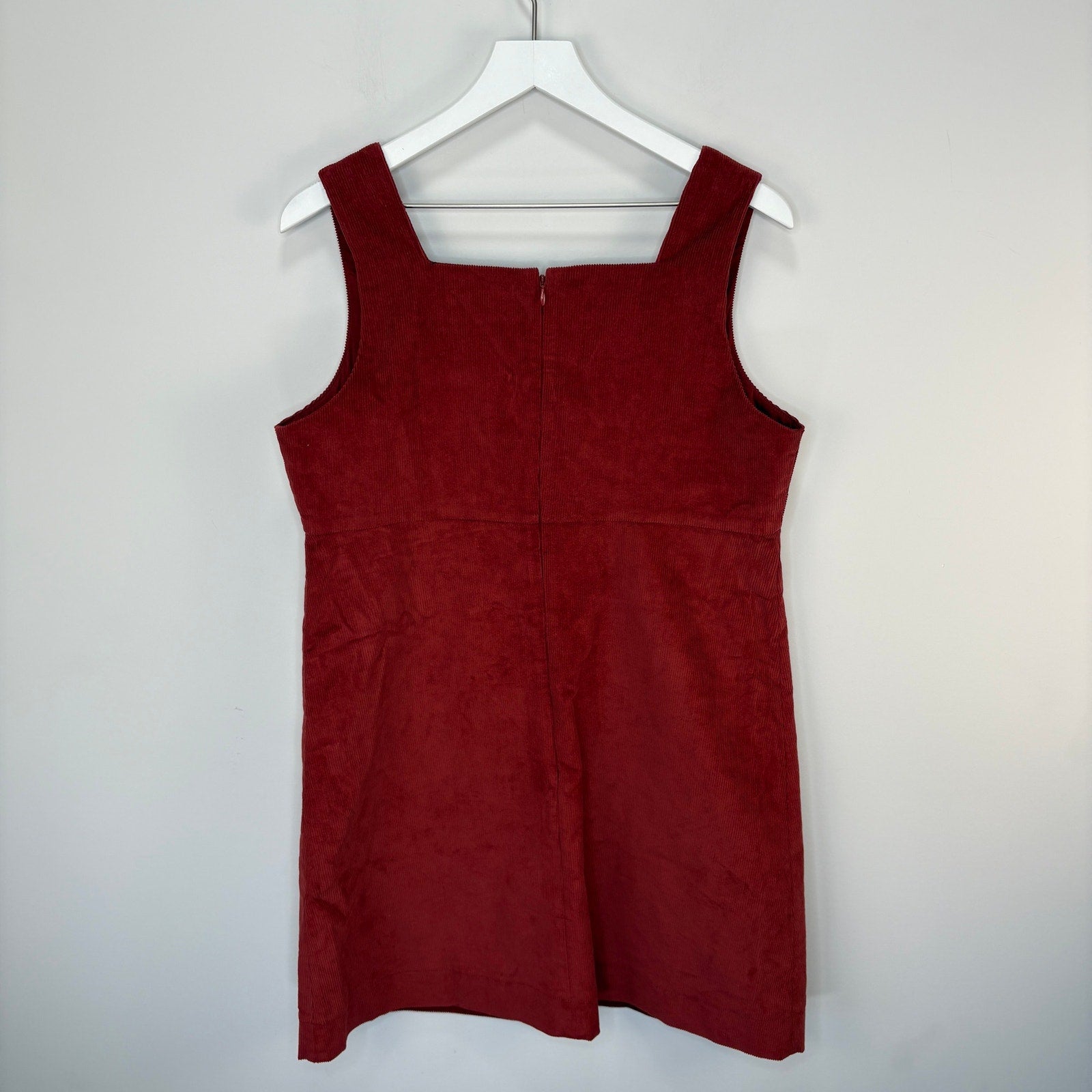 Banana Republic Red-Orange Corduroy Jumper Dress - Women's Size L