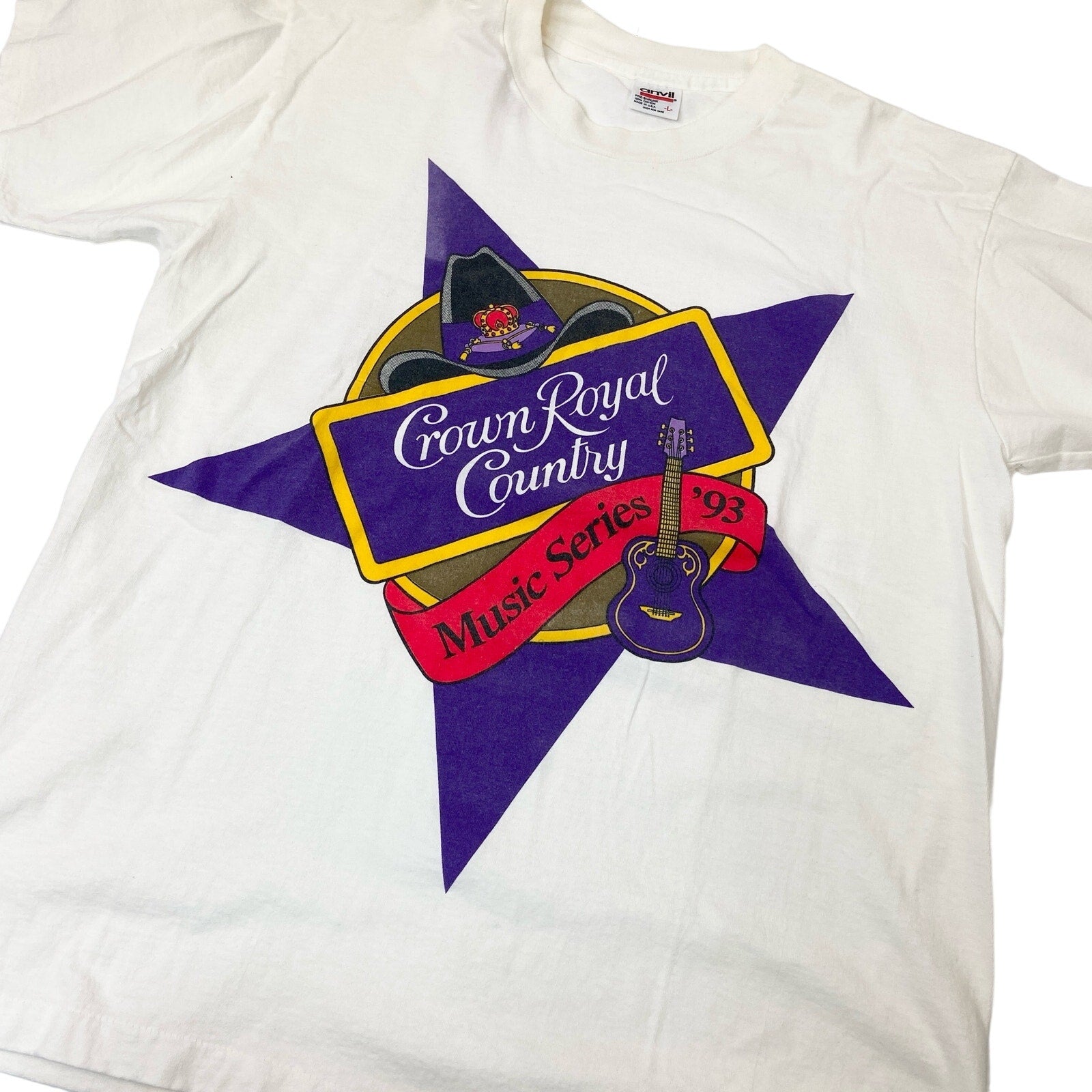 American Vintage Single Stitch Crown Royal Country Music '93 T Shirt - Adult L