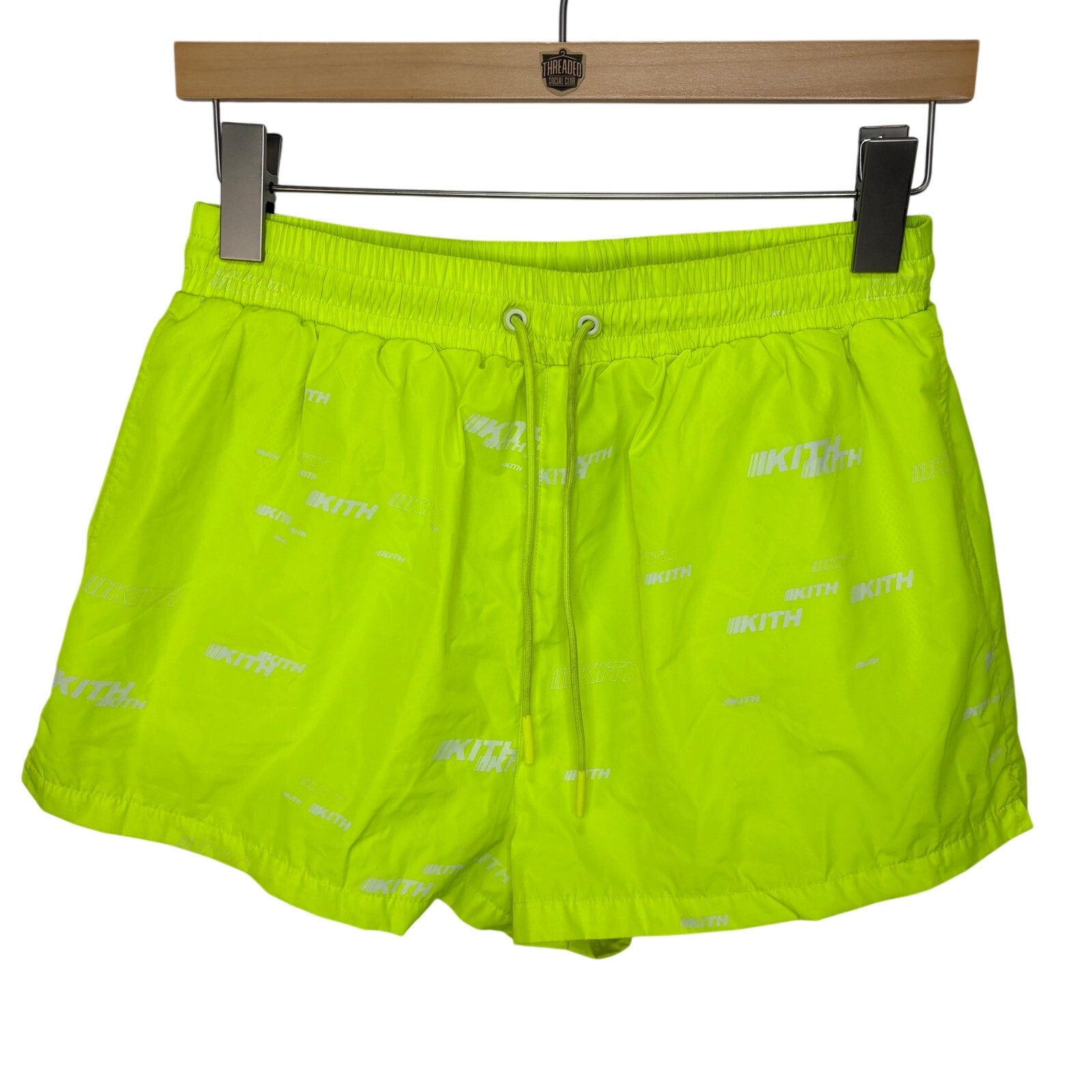 Kith Neon Green Mesh Lined Shorts - Men's Size Small
