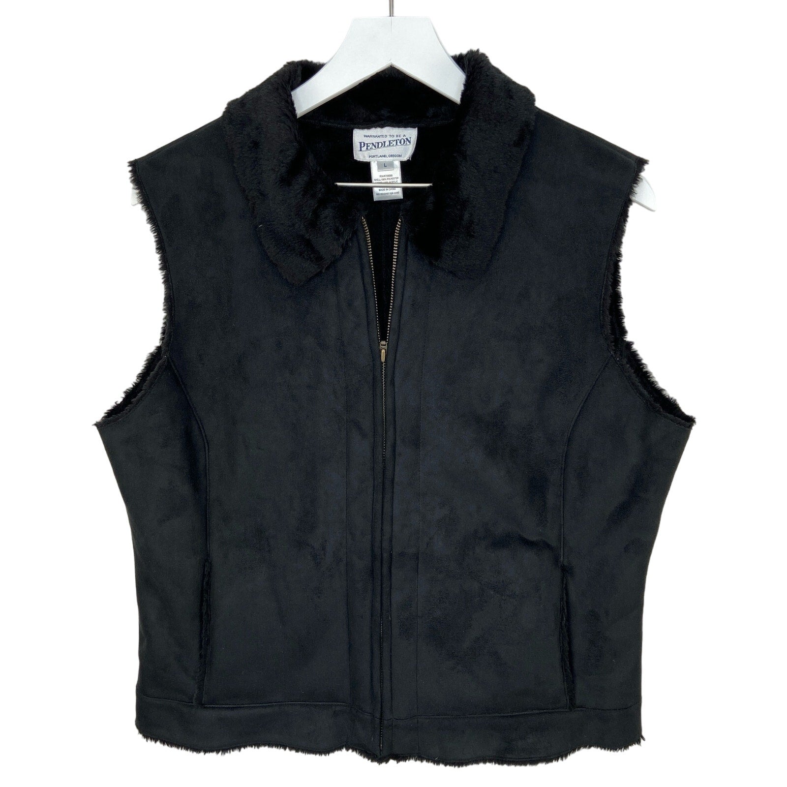 Pendleton Faux Suede Zip Up Vest - Women's Size L