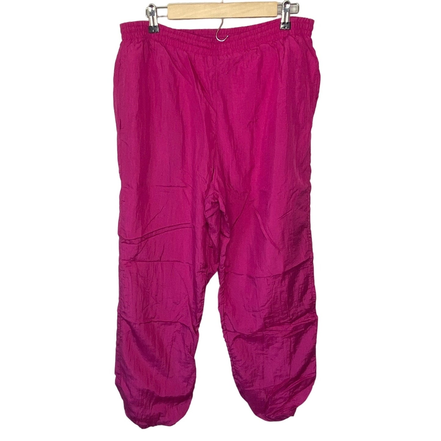 Vintage Nylon Lined Fuchsia Track Wind Pants - Women's Size Large