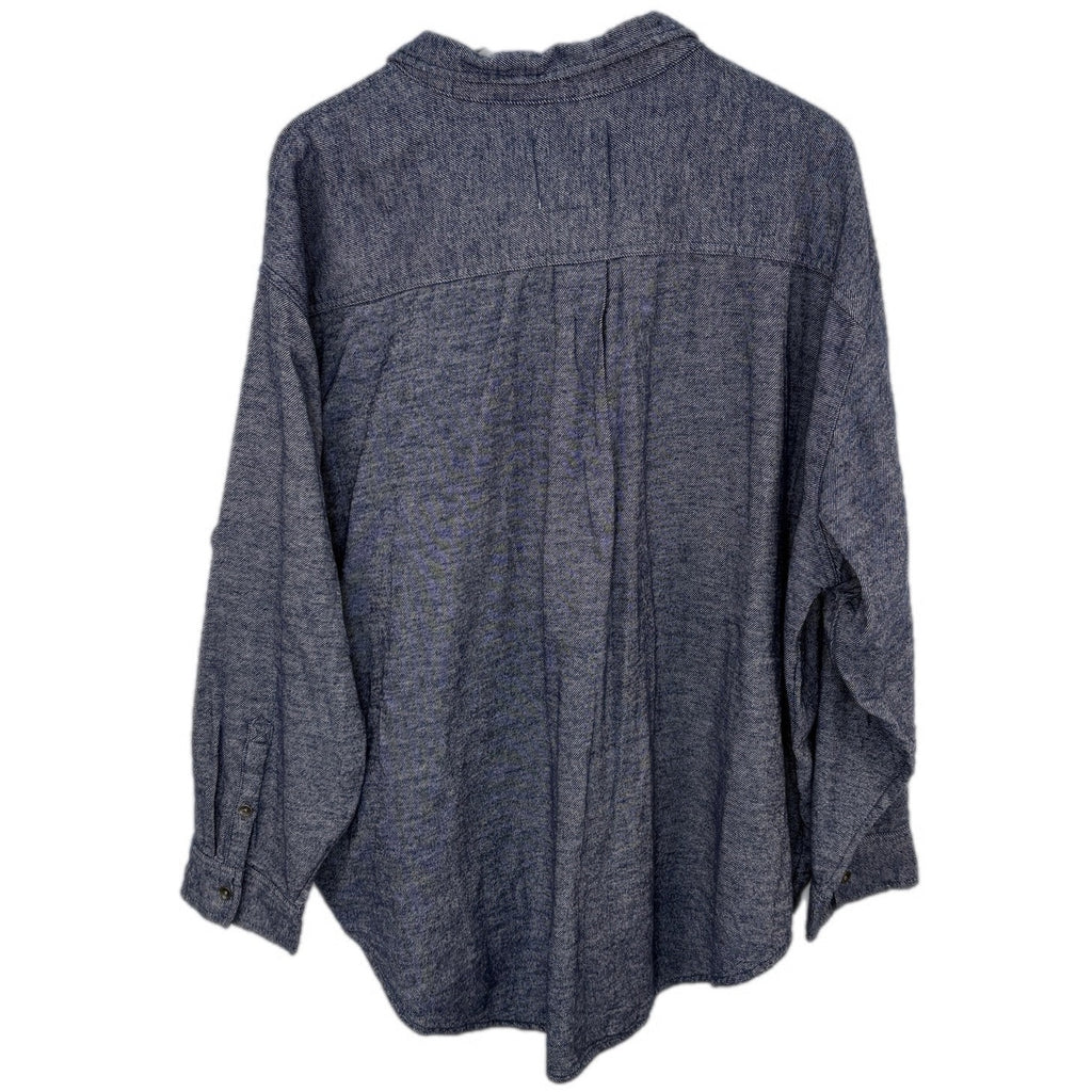 Aerie Soft Cozy Blue Long Sleeve Button Up Shirt - Women's Size XL