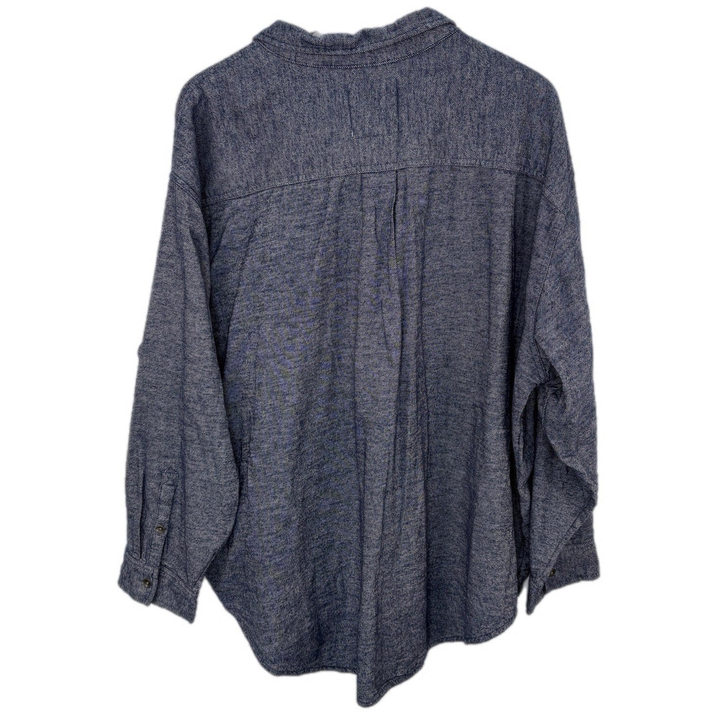 Aerie Soft Cozy Blue Long Sleeve Button Up Shirt - Women's Size XL