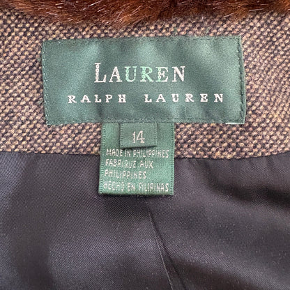 Ralph Lauren Lambs Wool Faux Fur Collar Jacket - Women's Size 14