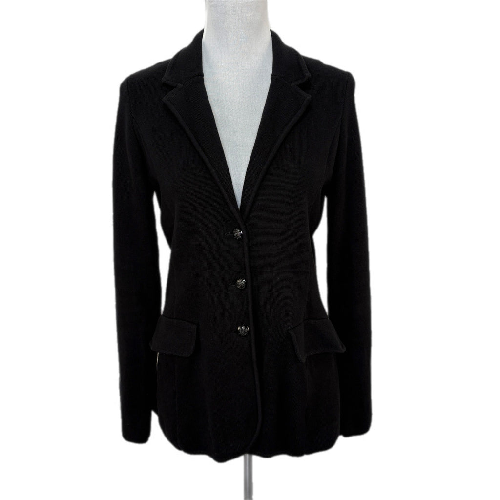 Ralph Lauren Black Ponte Knit Blazer Jacket - Women's Size M