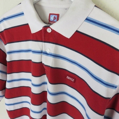 ENYCE Retro 90's Red/White Striped Polo - Men's XL