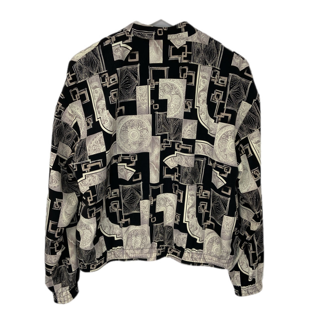 American Vintage Mixed Pattern Zip Up Patterned Bomber Jacket - Women's Size L