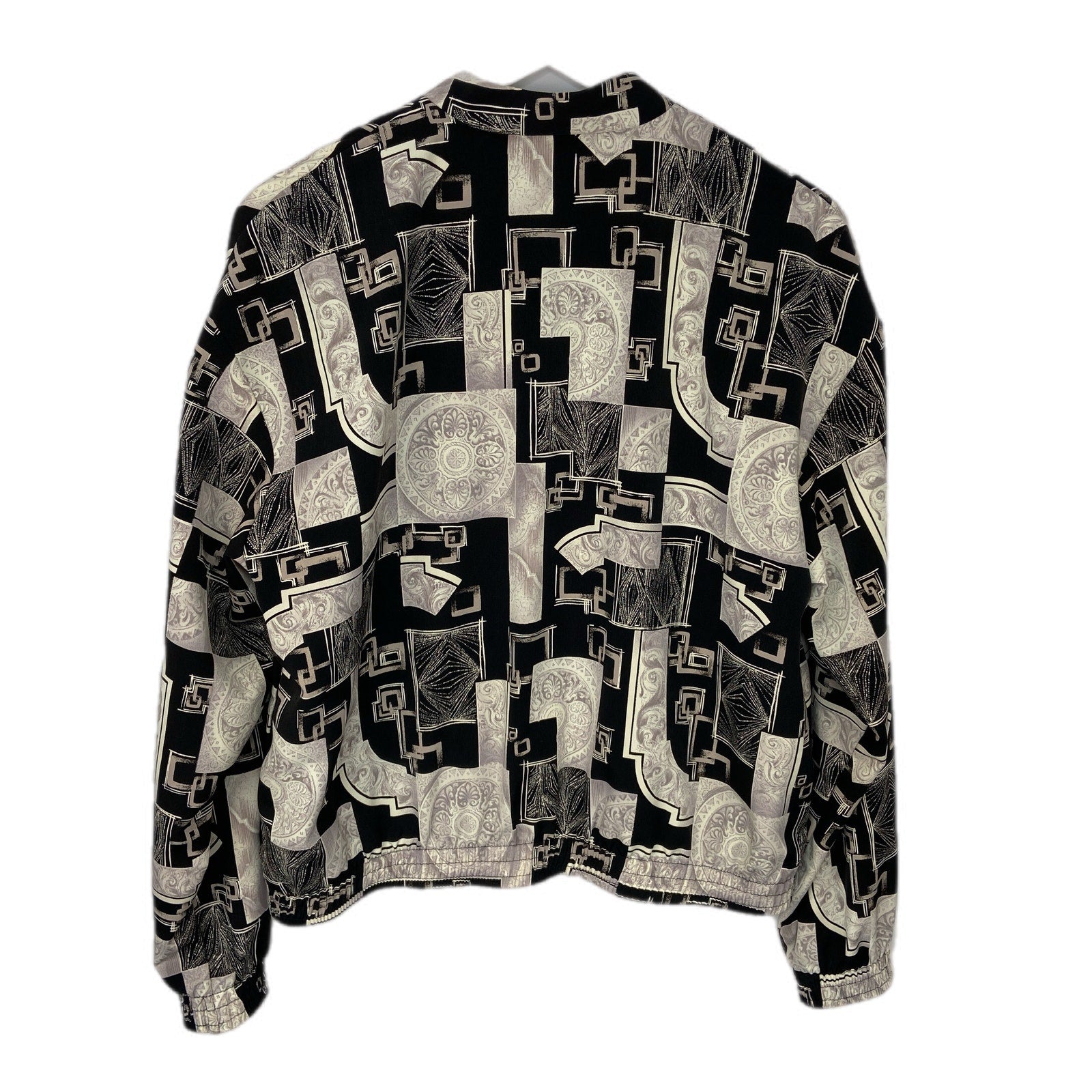 American Vintage Mixed Pattern Zip Up Patterned Bomber Jacket - Women's Size L