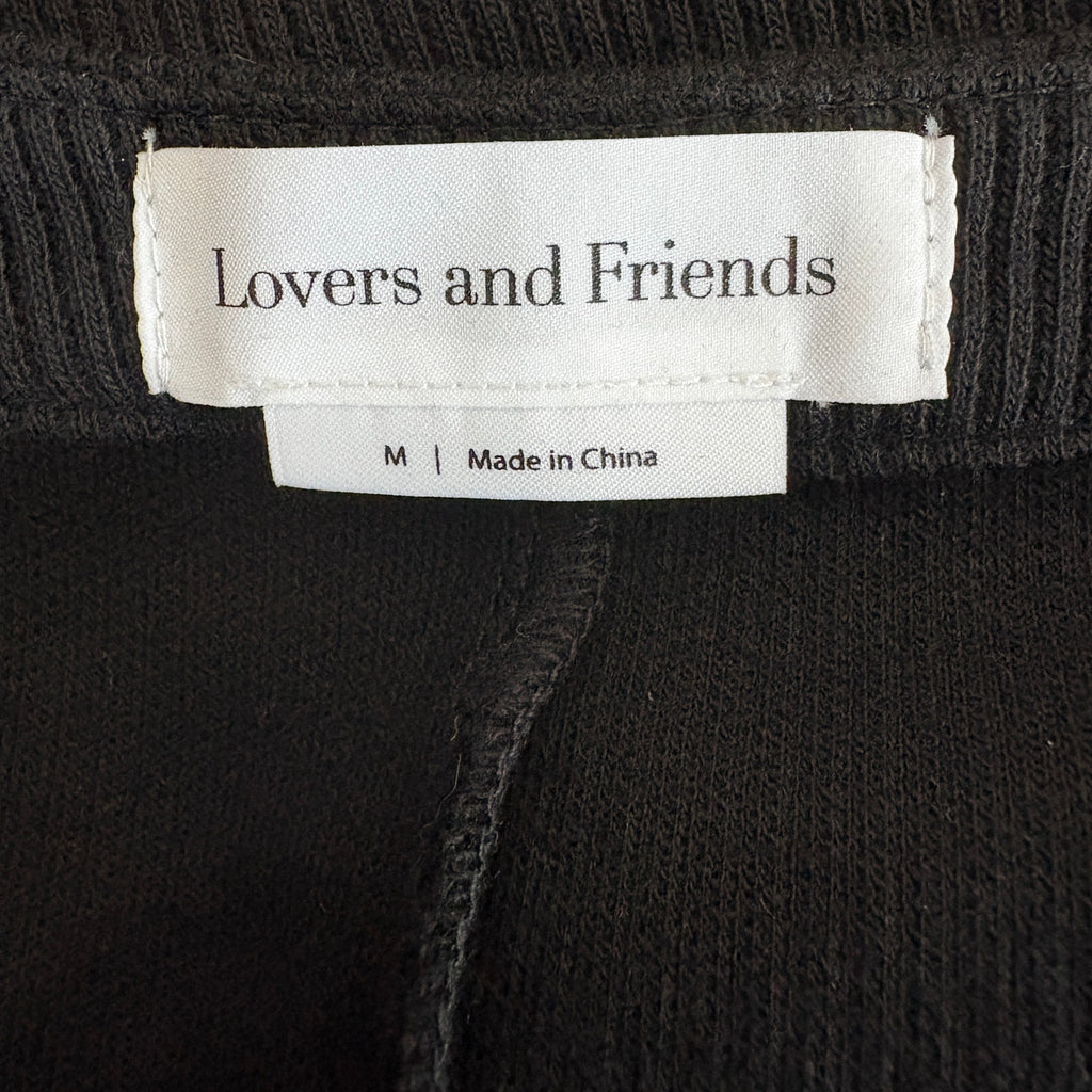 Lovers + Friends Black Ribbed Long Sleeve Bodycon Dress - Women's Size M