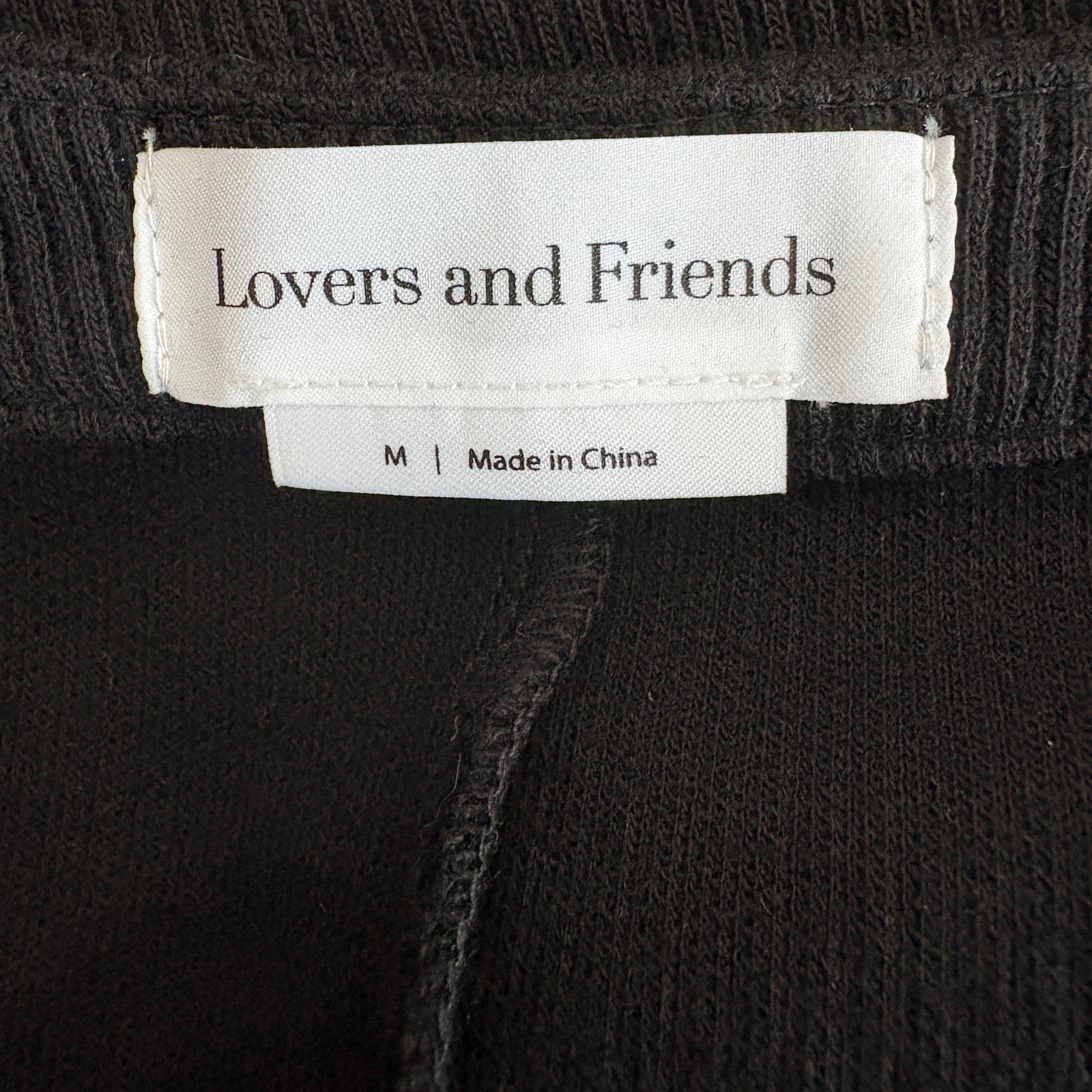 Lovers + Friends Black Ribbed Long Sleeve Bodycon Dress - Women's Size M