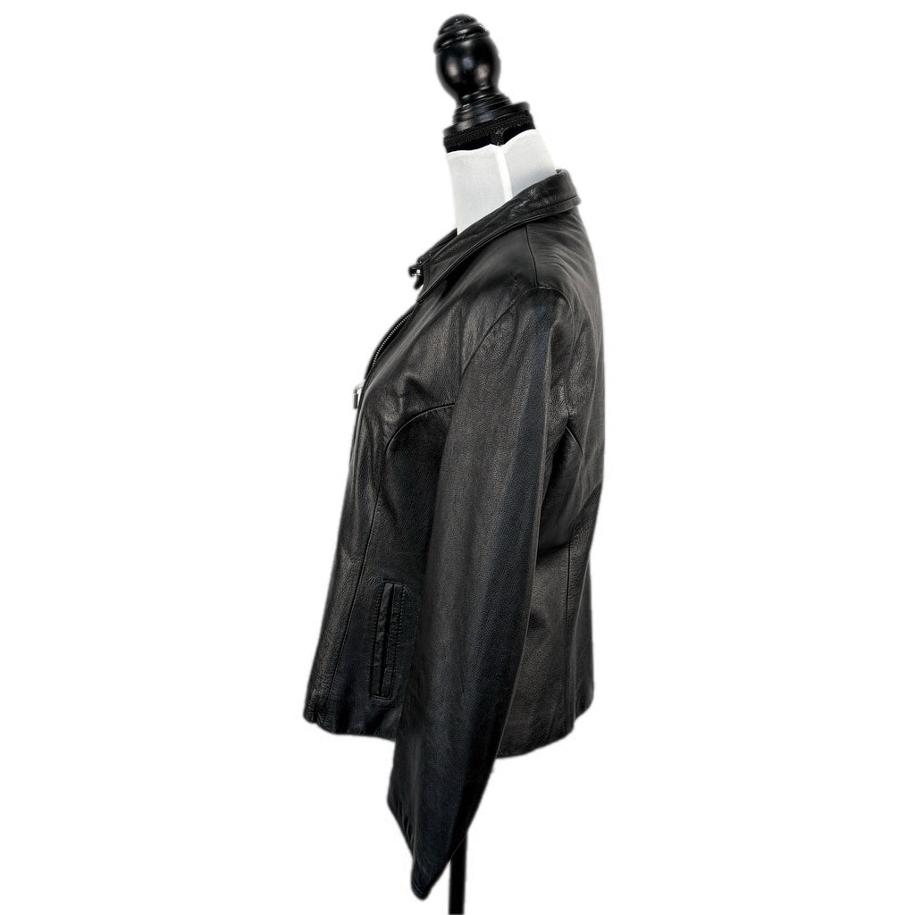 Y2K Wilsons Leather Jacket in Black| Real Leather | Threaded Social Club