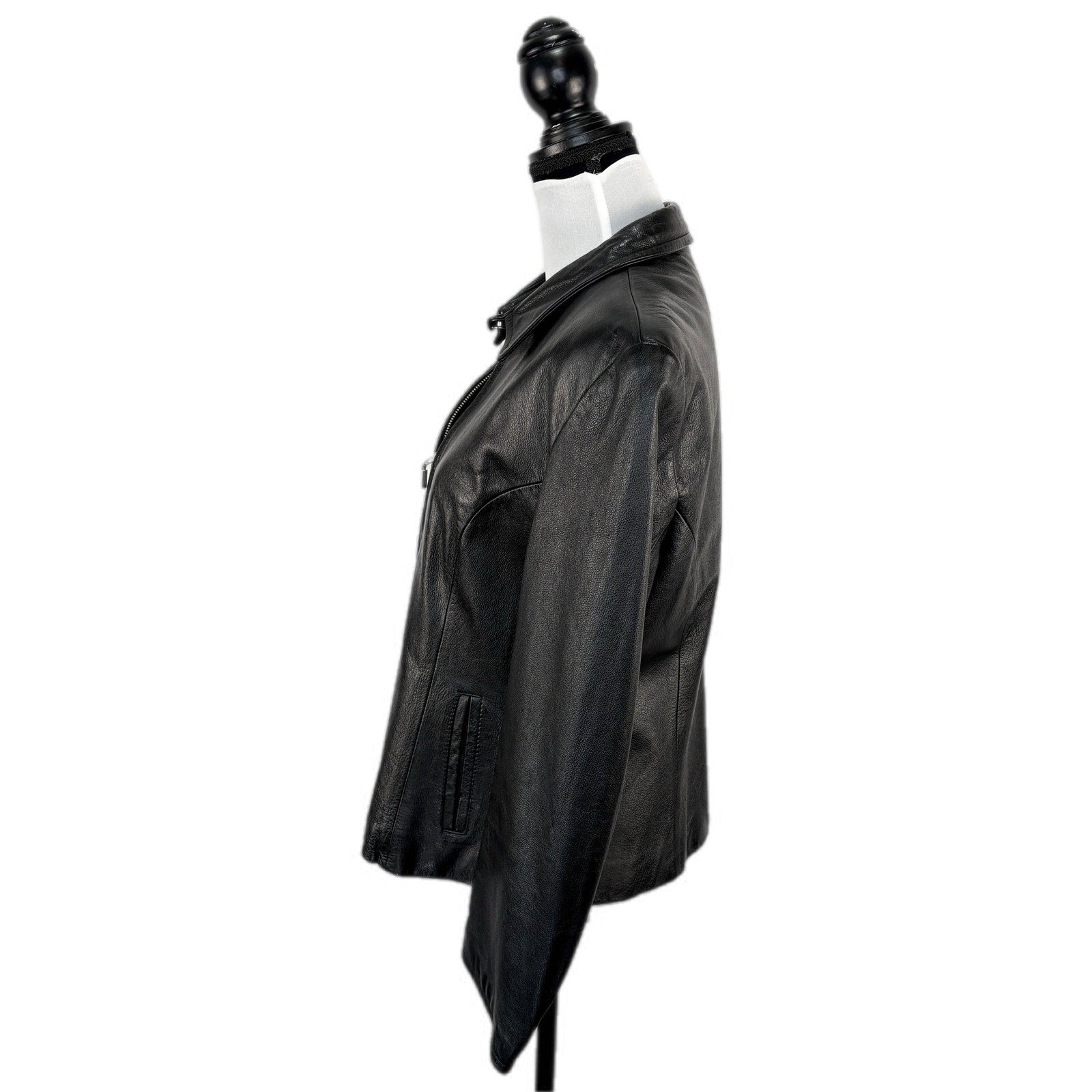Y2K Wilsons Leather Jacket in Black| Real Leather | Threaded Social Club
