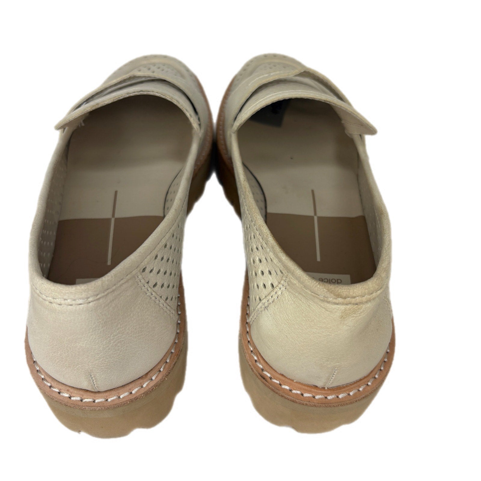 Dolce Vita Malila Perforated Chunky Loafers in Ivory - Women's Size 10