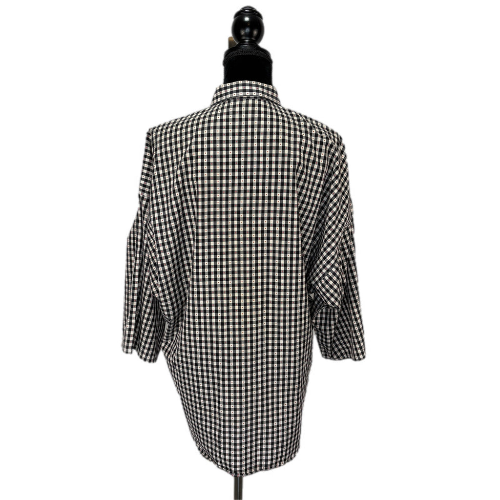 Vintage 80's Rare Gianni Versace Checkered Plaid Button Front Shirt - Men's M