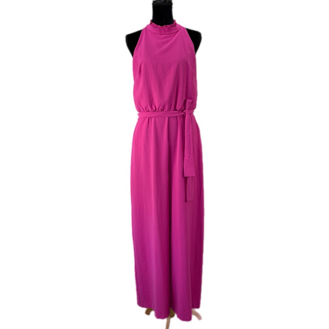 Vince Camuto Bright Pink Halter Wide Leg Jumpsuit - Women's Size 10