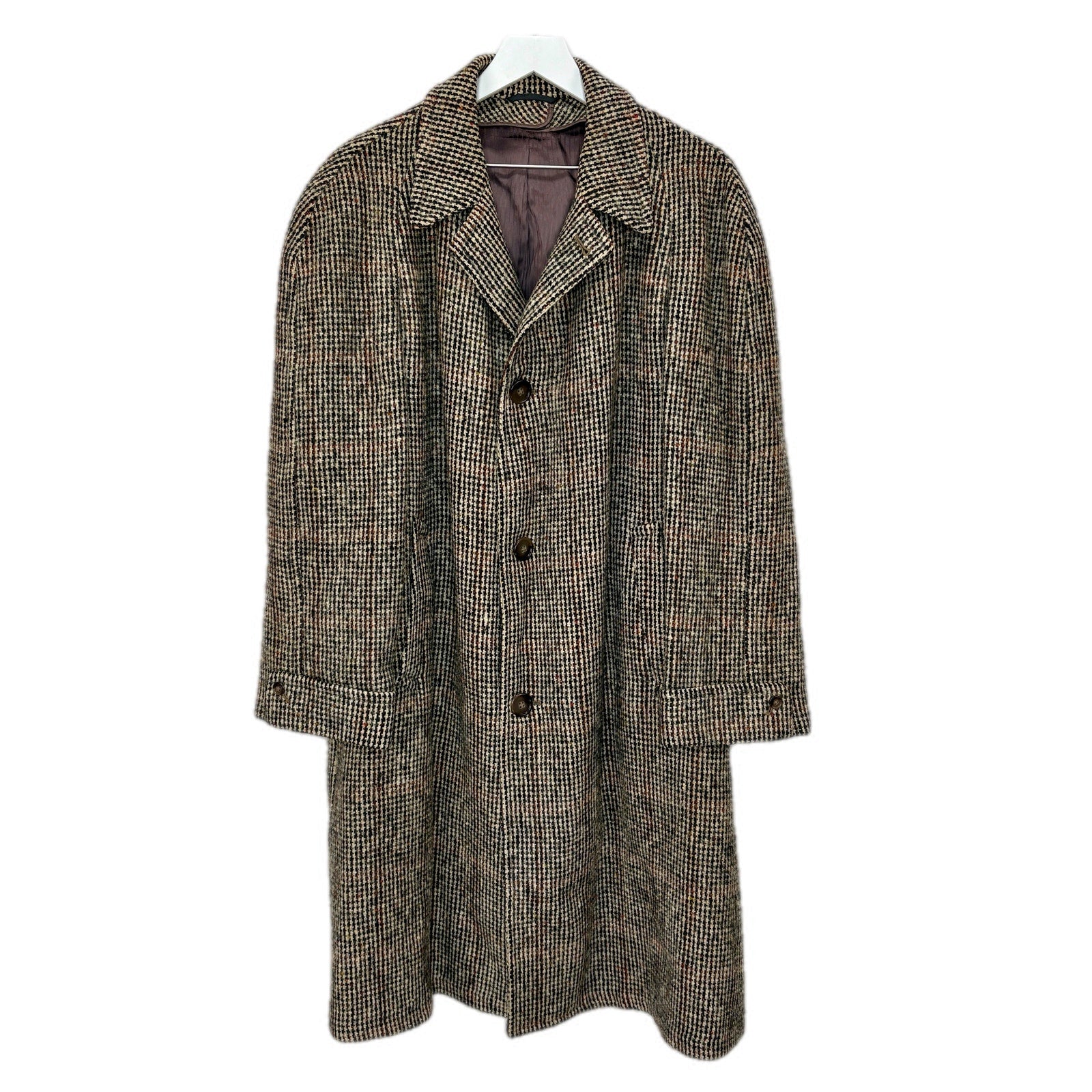 Vintage Wool Tweed Overcoat Made in Ireland - Men's Size XL