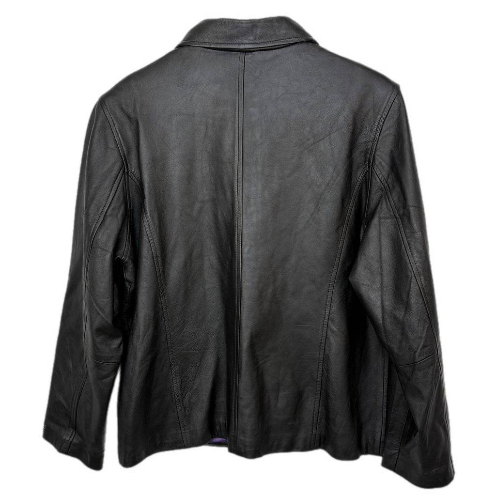 Y2K Black Leather Jacket - Women's Size L