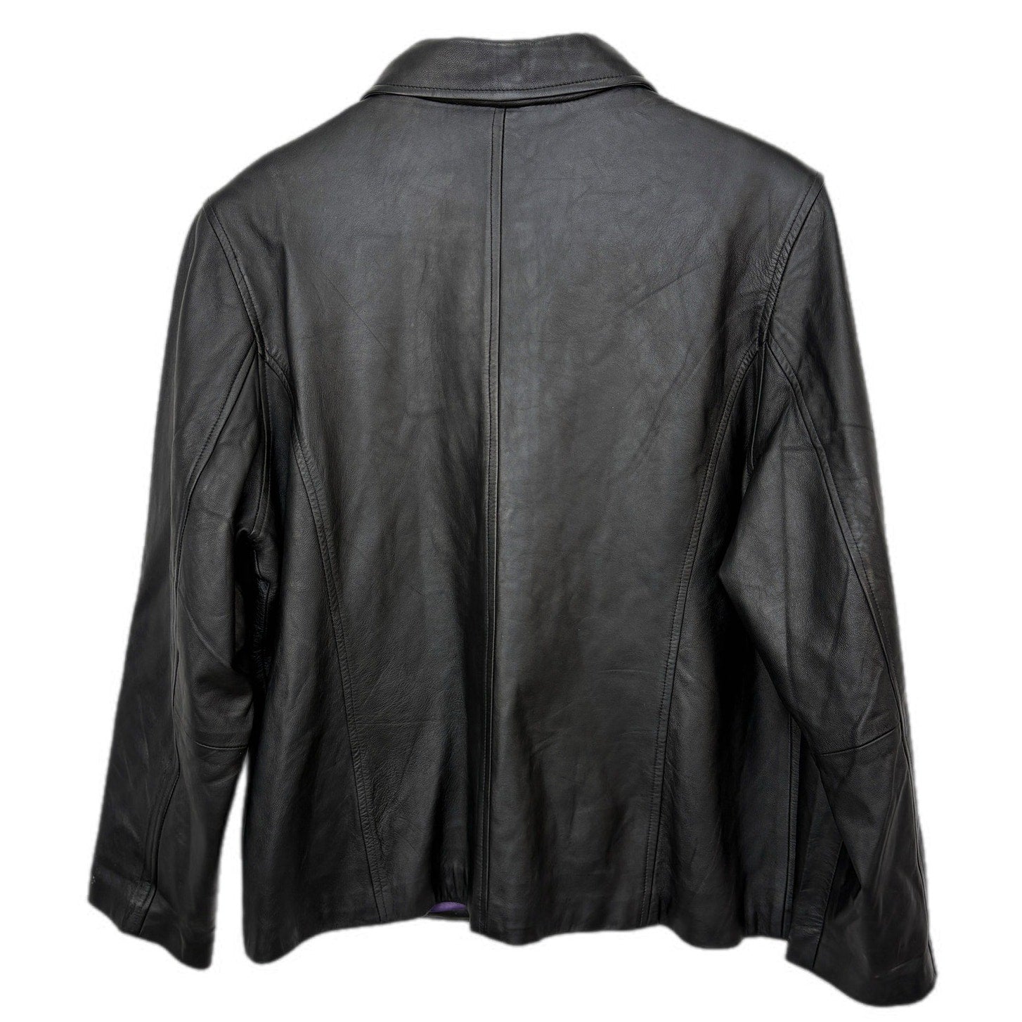 Y2K Black Leather Jacket - Women's Size L
