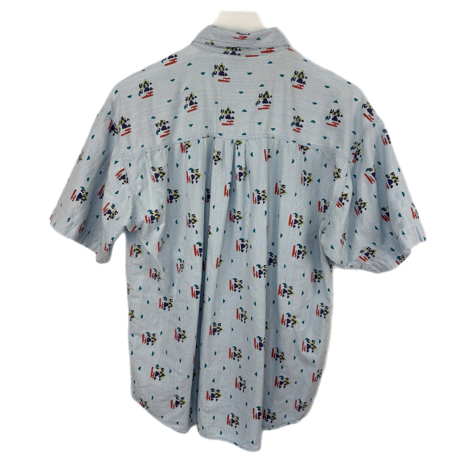 Vintage Gitano Patterned Button Up Short Sleeve Shirt - Men's Size M