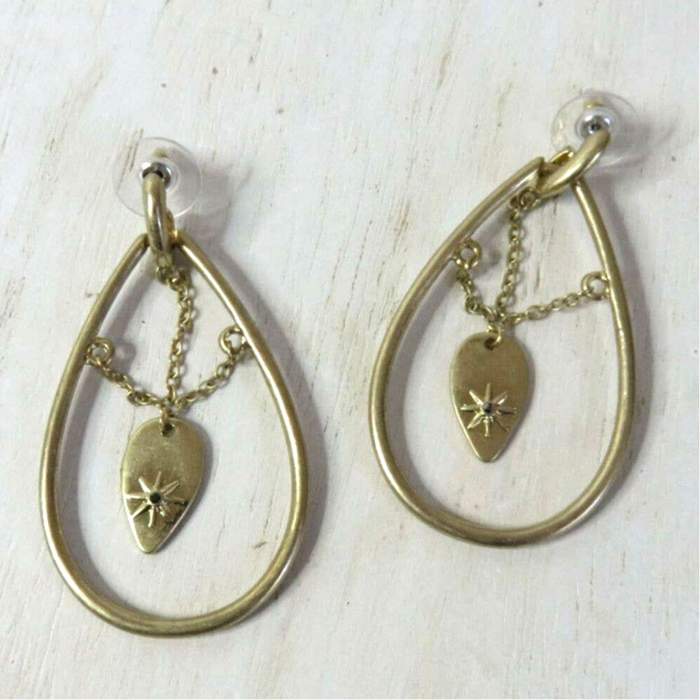 Large Tear Drop Hoop Earrings