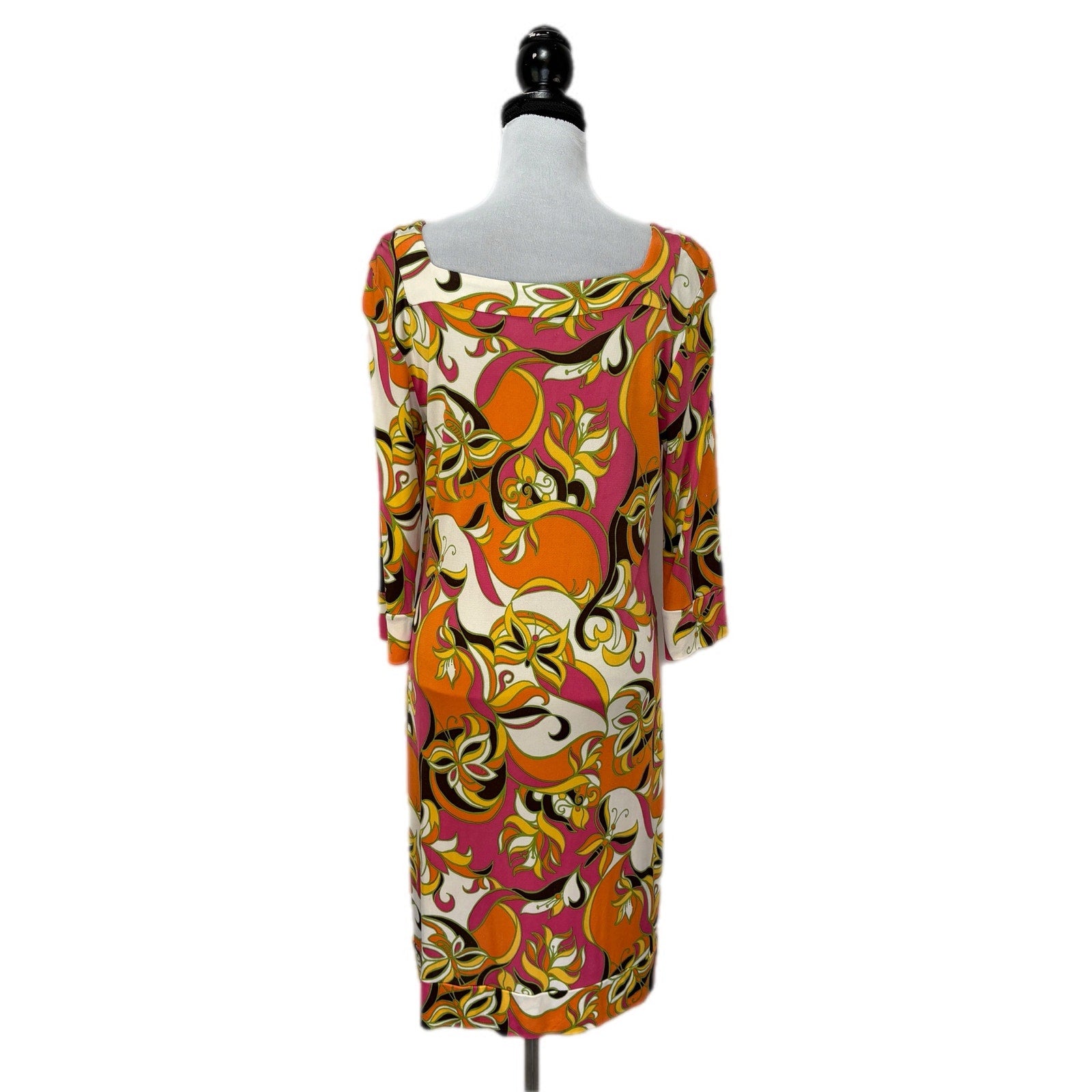 Lilly Pulitzer Silk Retro Square Neck Sheath Dress - Women's Size 14