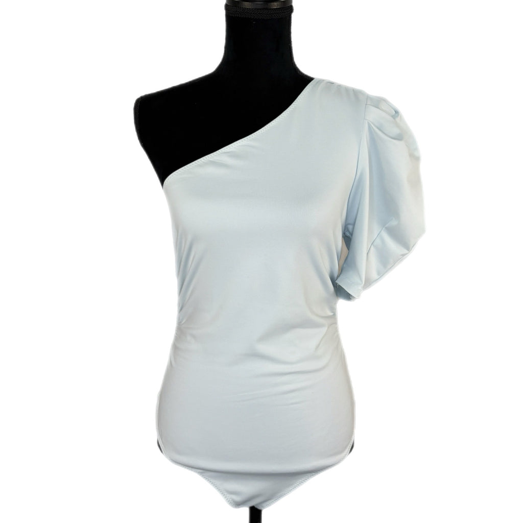 Intimately Free People One Shoulder Light Pastel Blue Body Suit - Women's Size M