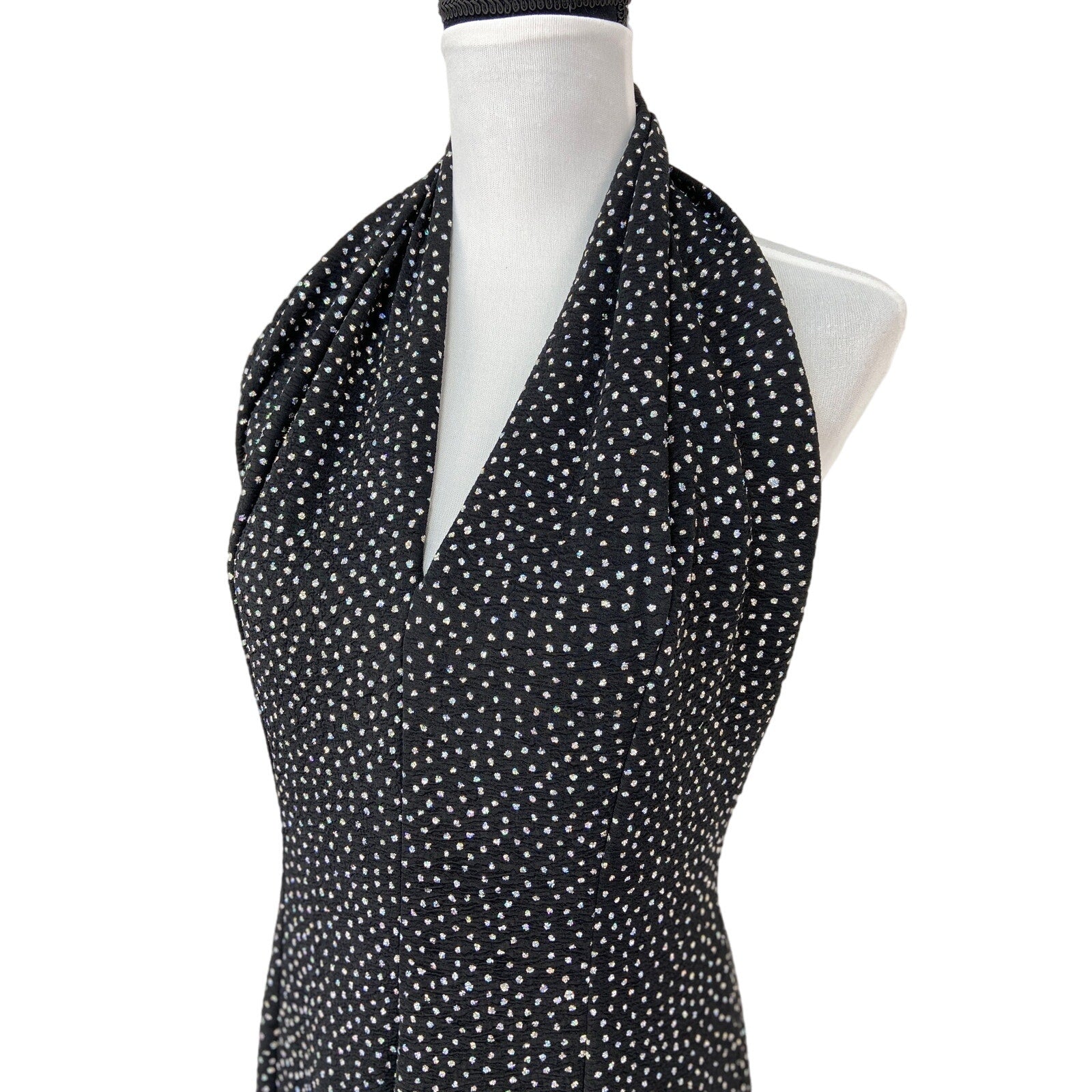 Vintage Morton Myles Sparkly Dots Halter Formal Dress - Women's Size 8