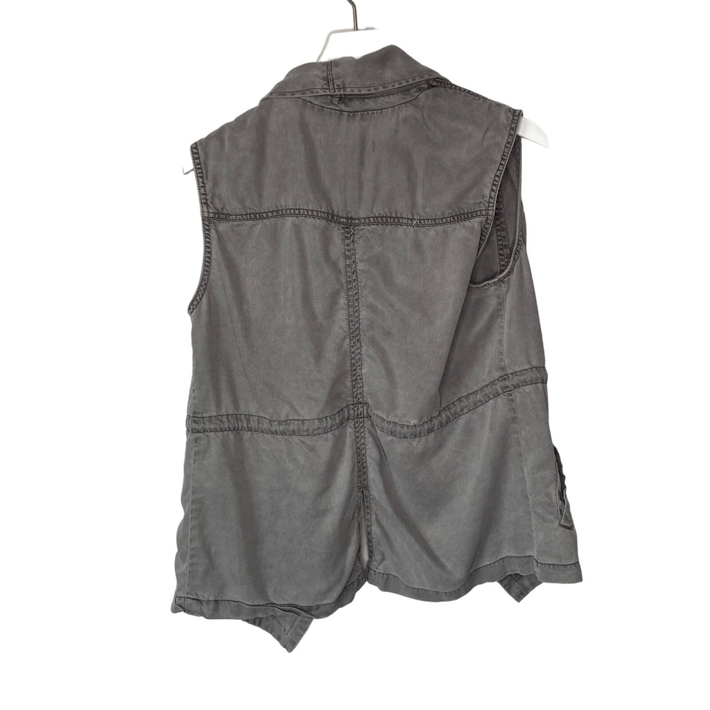 Max Jeans Gray Drape Front Cinch Waist Sleeveless Jacket Vest - Women's Medium
