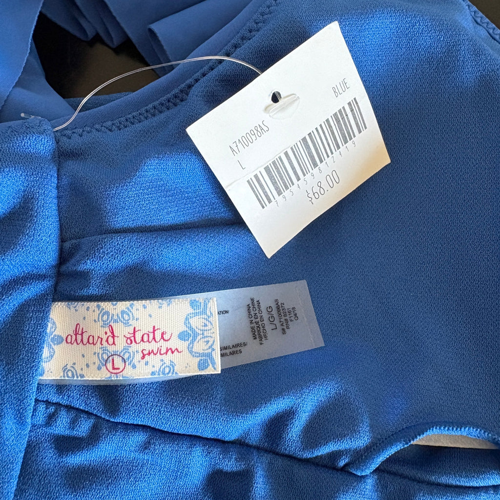 Altar'd State Blue Ruffle 1 Piece Swim Suit NWT - Women's Size L