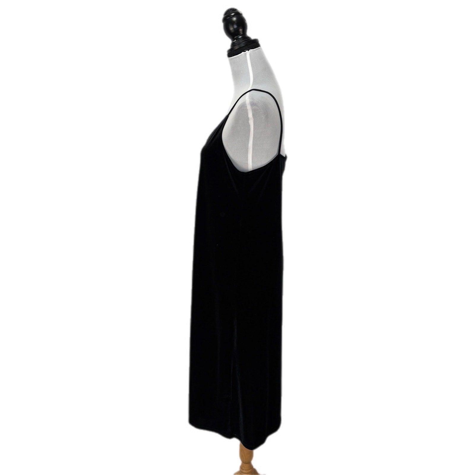 Black Velvet Stretchy Slip Dress - Women's Size S