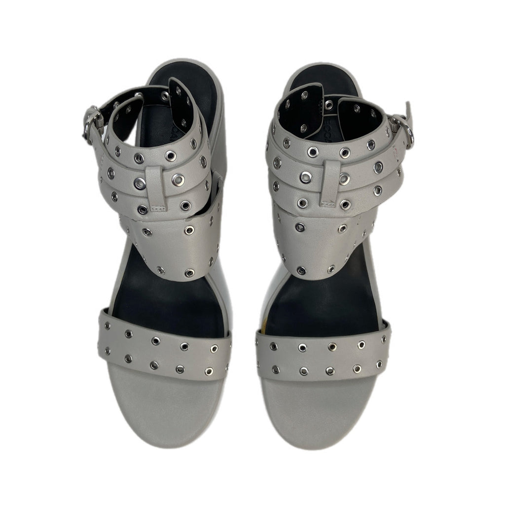 Rebecca Minkoff Carter Grommet Ankle Strap Chunky Heel Sandals - Women's 10.5