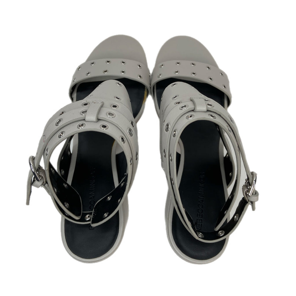 Rebecca Minkoff Carter Grommet Ankle Strap Chunky Heel Sandals - Women's 10.5