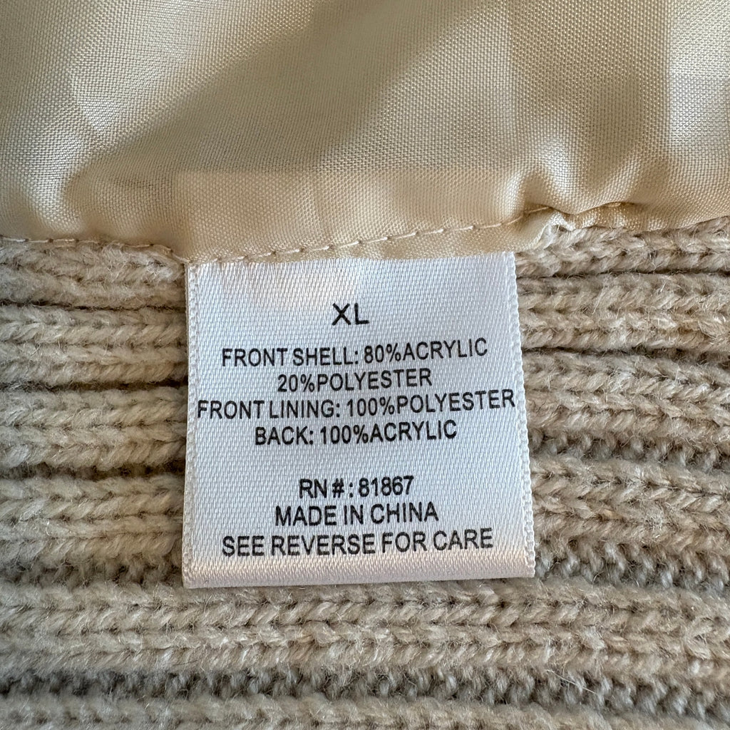 Faux Fur Open Front Sweater Vest - Women's Size XL