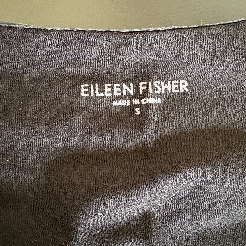 Eileen Fisher Black Ruffle Detail Tank Top - Women's Size Small