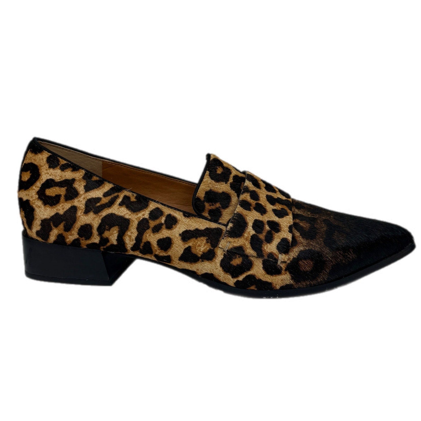 Franco Sarto Cow Hair Dyed Animal Print Pointed Loafers - Women's Size 8