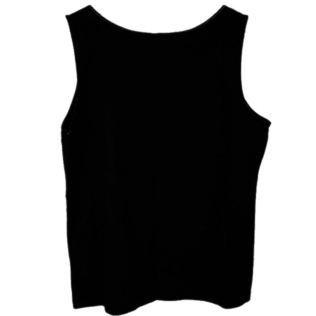 Eileen Fisher Black Ruffle Detail Tank Top - Women's Size Small