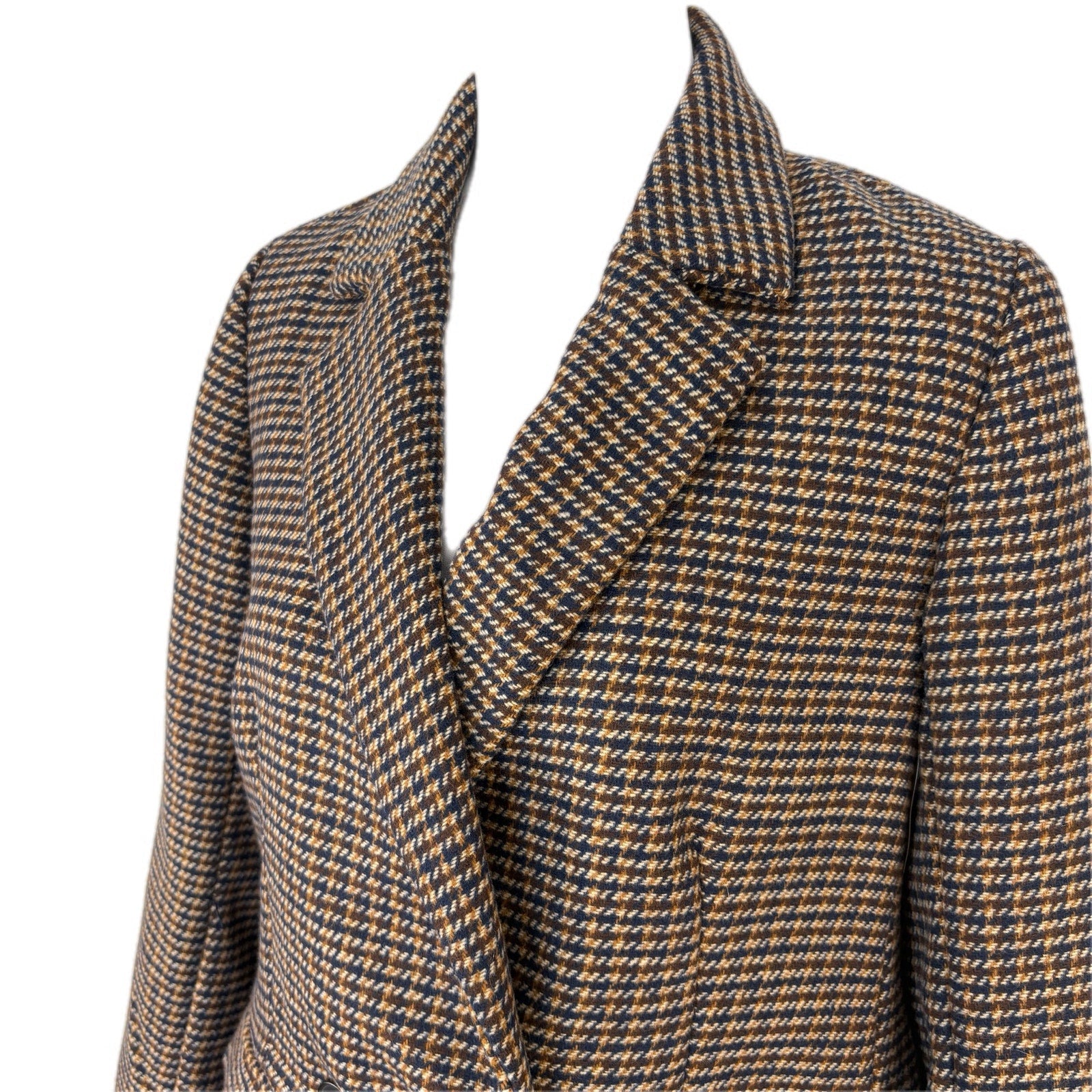 Oversized Brown Plaid Double Breasted Blazer - Women's Size Small