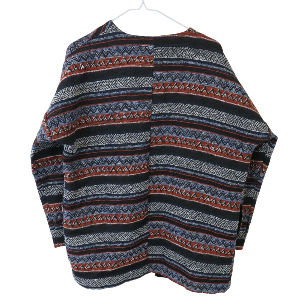 Elodie Woven Tapestry Open Front Cardigan Jacket - Women's L