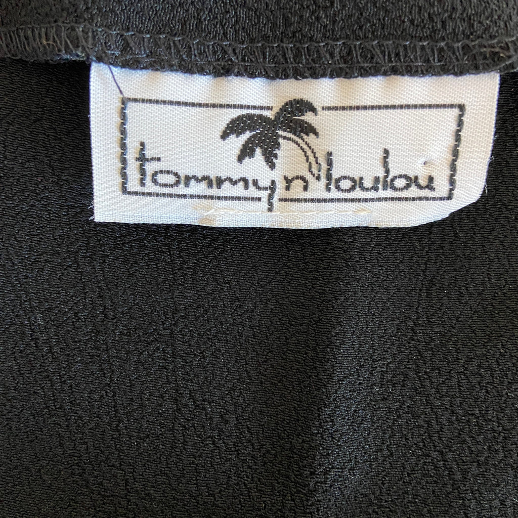 Tommy n Loulou Black Floral Crop Tank Top - Women's Size M