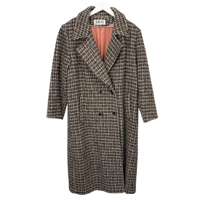 American Vintage Wool Blend Tweed Long Overcoat - Women's Size L