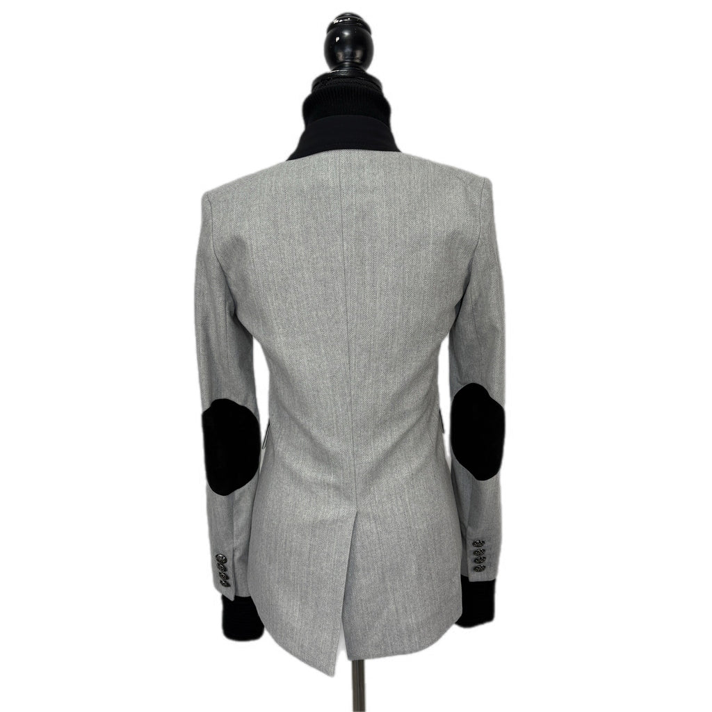 Veronica Beard Hudson Herringbone Jacket Black Wool Sweater Dickey - Women's 2